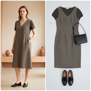 TONET Mixed-Media Linen Dress — Made in Italy — Size IT 42 (US M)